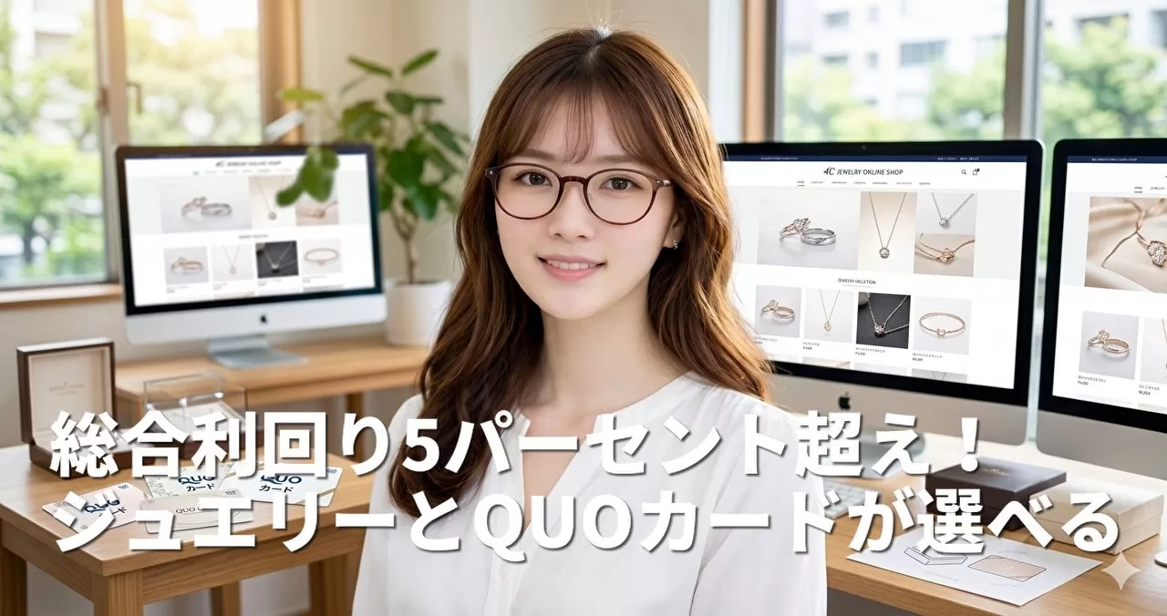 総合利回り5パーセント超え！ジュエリーとQUOカードが選べる豪華な株主優待