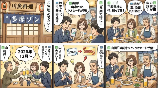 クオカードが最大1万円分に！安定配当×株主優待待拡充！Wで美味しい優良銘柄2