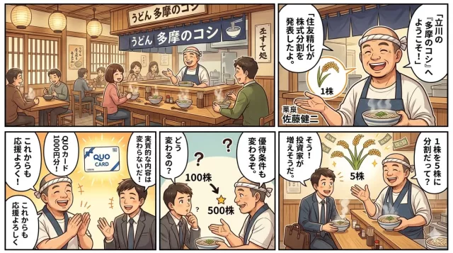 【株主優待】1株が5株に！少額投資可能でQUOカード優待も継続2