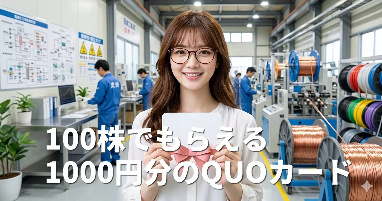 新設の株主優待 最低100株でもらえる1000円分のQUOカード