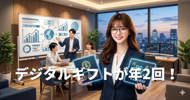 デジタルギフトが年2回届く！1株が3株に！買いやすくなったあの銘柄の株主優待